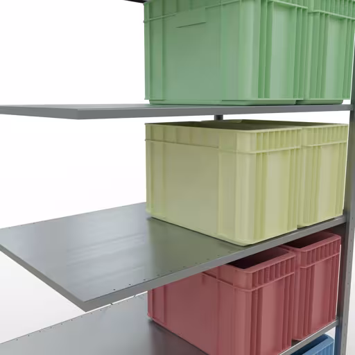 Stecksystem Anbauregal 2500x1300x800 mm, Typ 150 kg, verzinkt mit der Artikelnr. 12786-130 Stecksystem Anbauregal 2500x1300x800 mm, Typ 150 kg, verzinkt von Schulte Lagertechnik aus der Kategorie Stecksystem