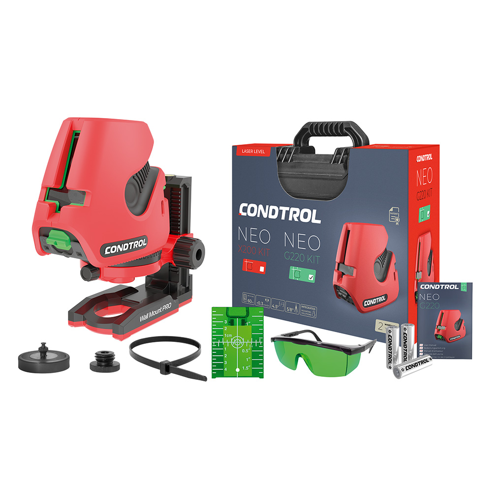 Kreuzlinienlaser mit Lotpunkten Neo G220 Kit von der Marke Condtrol Kreuzlinienlaser mit Lotpunkten Neo G220 Kit aus der Kategorie Kreuzlinienlaser mit der Teilenummer 1-2-401