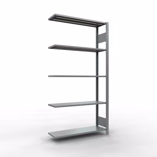 Anbauregal, Fachbodenregal Stecksystem MULTIplus85, 2000 x 1000 x 300 mm (HxBxT), 5 Fachböden, Längenriegel, verzinkt aus der Kategorie Anbauregal mit der Artikelnummer 13135-LR