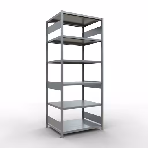 Grundregal, Fachbodenregal Stecksystem MULTIplus250, 2500 x 1000 x 800 mm (HxBxT), 6 Fachböden, Längenriegel, verzinkt aus der Kategorie Grundregal mit der Artikelnummer 12981-LR