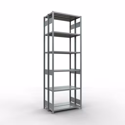 Grundregal, Doppelregal, Fachbodenregal Stecksystem MULTIplus250, 3000 x 1000 x (2x300) mm (HxBxT), 2x7 Fachböden, Längenriegel, verzinkt aus der Kategorie Doppelregale mit der Artikelnummer 17932