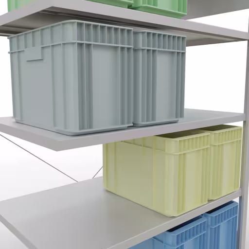 Abbildung Nr 9 des Artikels Stecksystem Anbauregal 2000x1300x800 mm, Typ 250 kg, lichtgrau aus der Produktgruppe Stecksystem von der Marke Schulte Lagertechnik