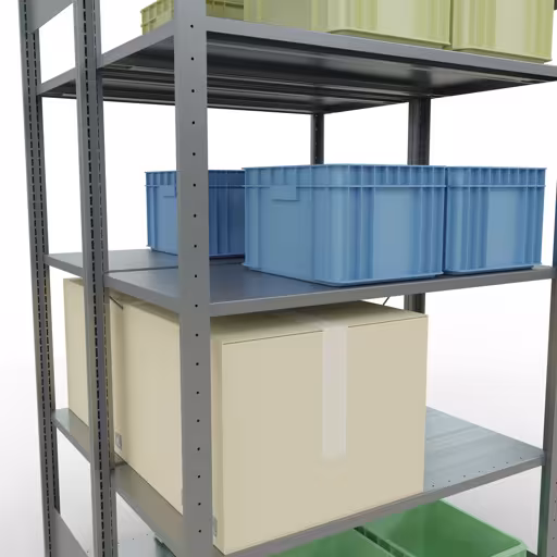 Abbildung Nr 13 des Artikels Grundregal, Doppelregal, Fachbodenregal Stecksystem MULTIplus150, 2000 x 1000 x (2x500) mm (HxBxT), 2x5 Fachböden, Kreuzstrebe, verzinkt aus der Produktgruppe Fachbodenregale von der Marke Schulte Lagertechnik