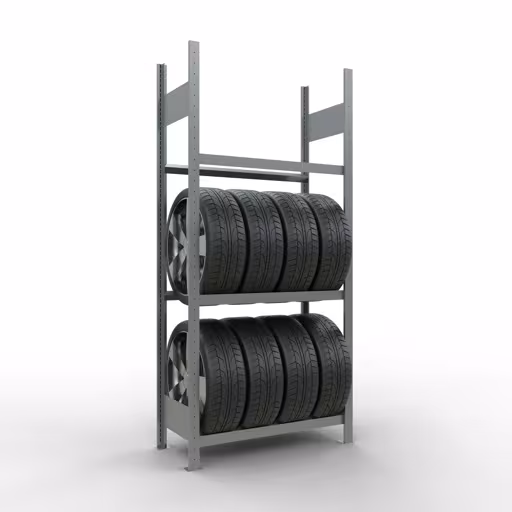 Abbildung Nr 11 des Artikels Grundregal, Räder-/Reifenregal, 2000 x 900 x 400 mm (HxBxT), verzinkt, 3 Lagerebenen á 150 kg Fachlast pro Ebene aus der Produktgruppe Fachbodenregale von der Marke Schulte Lagertechnik