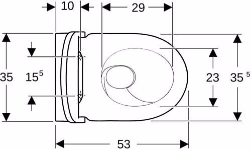 Geberit Acanto Set Wand-WC mit WC-Sitz, Tiefspüler TurboFlush, geschlossene Form, Tiefe: 53cm, weiß