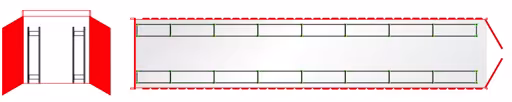 Container-Regalset für 20"-Container, 2000 x 11752 x 400 mm (HxBxT), verzinkt, 14 Felder á 1.500 mm (HxBxT) mit je 3 Reifenebenen von der Marke Schulte Lagertechnik aus der Produktreihe Fachbodenregale