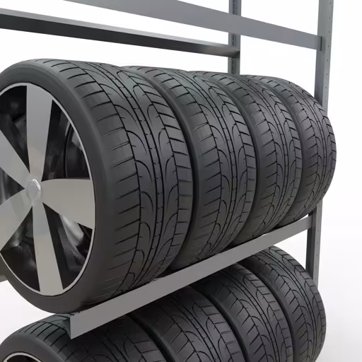 Produktbild Nr 13 des Artikels Anbauregal, Räder-/Reifenregal, 2000 x 1150 x 400 mm (HxBxT), verzinkt, 3 Lagerebenen á 150 kg Fachlast pro Ebene Abbildung Nr 13 des Artikels Anbauregal, Räder-/Reifenregal, 2000 x 1150 x 400 mm (HxBxT), verzinkt, 3 Lagerebenen á 150 kg Fachlast pro Ebene aus der Produktgruppe Fachbodenregale von der Marke Schulte Lagertechnik