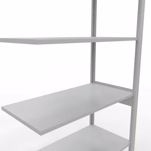 Anbauregal, Fachbodenregal Stecksystem MULTIplus150, 2500 x 1000 x 500 mm (HxBxT), 6 Fachböden, Längenriegel, RAL 7035 lichtgrau mit der GTIN 4004514293138 Anbauregal, Fachbodenregal Stecksystem MULTIplus150, 2500 x 1000 x 500 mm (HxBxT), 6 Fachböden, Längenriegel, RAL 7035 lichtgrau von Schulte Lagertechnik mit der Artikelnr. 32656-LR