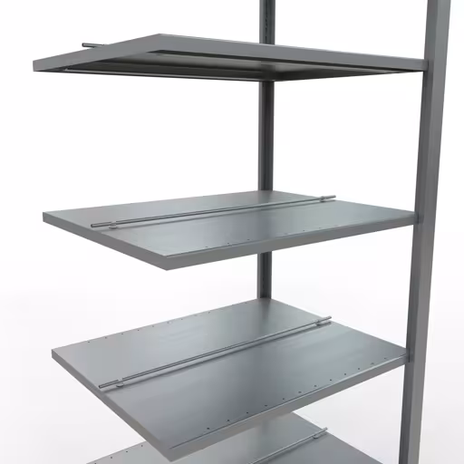 Anbauregal, Büro-Fachbodenregal Stecksystem MULTIplus150, 2300 x 750 x 600 mm (HxBxT), 7 Fachböden, Längenriegel, verzinkt, mit Mittelanschlag von Schulte Lagertechnik aus der Kategorie Büroregale