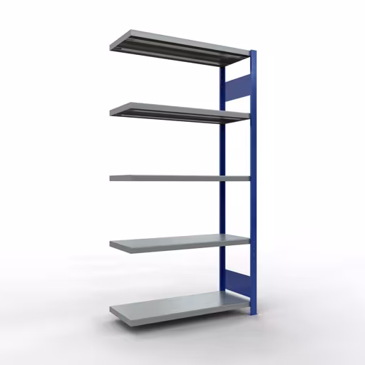 Anbauregal, Fachbodenregal Stecksystem MULTIplus330, 2000 x 1000 x 400 mm (HxBxT), 5 Fachböden, Längenriegel, RAL 5010 enzianblau/verzinkt von der Marke Schulte Lagertechnik Anbauregal, Fachbodenregal Stecksystem MULTIplus330, 2000 x 1000 x 400 mm (HxBxT), 5 Fachböden, Längenriegel, RAL 5010 enzianblau/verzinkt aus der Kategorie Anbauregal mit der Artikelnummer 13945-LR-B