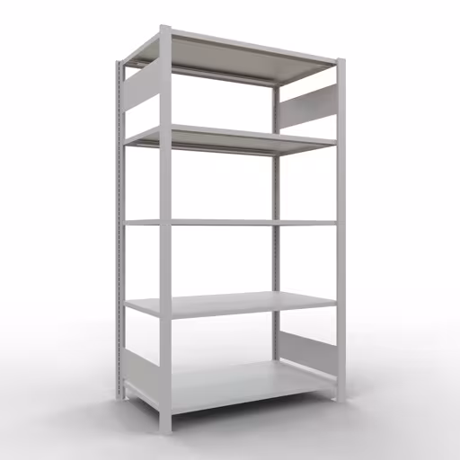 Grundregal, Büro-Fachbodenregal Stecksystem MULTIplus150, 1800 x 1000 x 600 mm (HxBxT), 5 Fachböden, Längenriegel, ohne Mittelanschlag, lichtgrau von der Marke Schulte Lagertechnik Grundregal, Büro-Fachbodenregal Stecksystem MULTIplus150, 1800 x 1000 x 600 mm (HxBxT), 5 Fachböden, Längenriegel, ohne Mittelanschlag, lichtgrau aus der Kategorie Stecksystem mit der Artikelnummer 36055