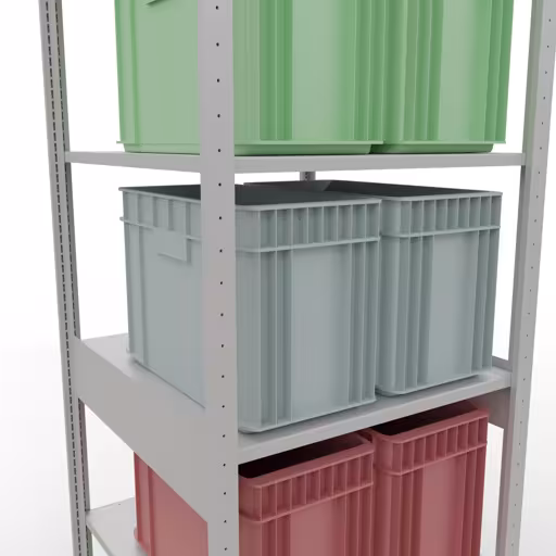 Grundregal, Fachbodenregal Stecksystem MULTIplus150, 2500 x 750 x 800 mm (HxBxT), 6 Fachböden, Längenriegel, RAL 7035 lichtgrau von Schulte Lagertechnik aus der Kategorie Stecksystem