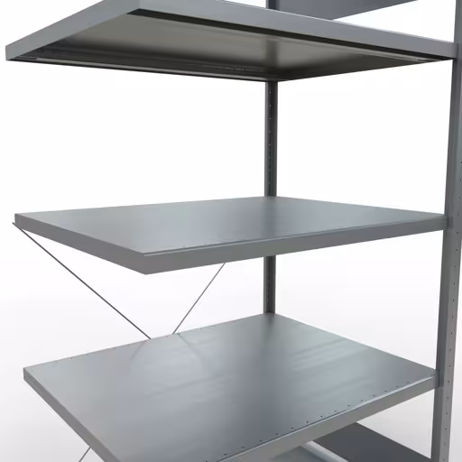 Anbauregal, Fachbodenregal Stecksystem MULTIplus250, 2000 x 1000 x 800 mm (HxBxT), 5 Fachböden, Kreuzstrebe, verzinkt von Schulte Lagertechnik aus der Kategorie Stecksystem