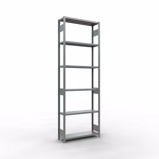 Grundregal, Fachbodenregal Stecksystem MULTIplus250, 3000 x 1000 x 300 mm (HxBxT), 7 Fachböden, Längenriegel, verzinkt aus der Kategorie Grundregal mit der Artikelnummer 12932-LR
