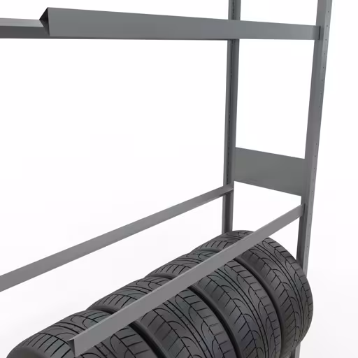 Produktbild Nr 13 des Artikels Anbauregal, Räder-/Reifenregal, 3500 x 1200 x 400 mm, verzinkt, 5 Lagerebenen á 150 kg Fachlast pro Ebene Abbildung Nr 13 des Artikels Anbauregal, Räder-/Reifenregal, 3500 x 1200 x 400 mm, verzinkt, 5 Lagerebenen á 150 kg Fachlast pro Ebene aus der Produktgruppe Fachbodenregale von der Marke Schulte Lagertechnik