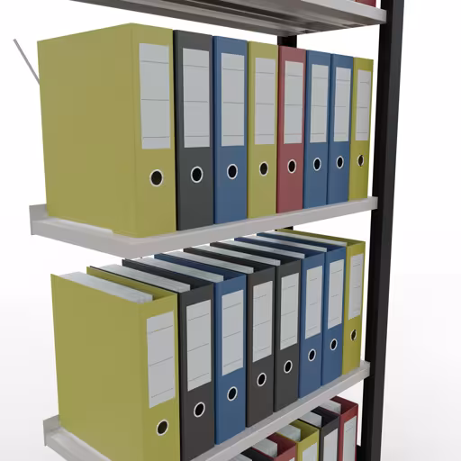 Produktbild Nr 12 des Artikels Anbauregal, Büro-Fachbodenregal Stecksystem MULTIplus85, 1800 x 750 x 300 mm (HxBxT), 5 Fachböden, Kreuzstrebe, mit Anschlagleiste, schwarz/lichtgrau Abbildung Nr 12 des Artikels Anbauregal, Büro-Fachbodenregal Stecksystem MULTIplus85, 1800 x 750 x 300 mm (HxBxT), 5 Fachböden, Kreuzstrebe, mit Anschlagleiste, schwarz/lichtgrau aus der Produktgruppe Büroregale von der Marke Schulte Lagertechnik