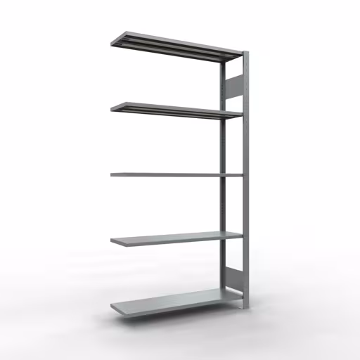 Anbauregal, Fachbodenregal Stecksystem MULTIplus150, 2000 x 1000 x 300 mm (HxBxT), 5 Fachböden, Längenriegel, verzinkt aus der Kategorie Anbauregal mit der Artikelnummer 12735-LR