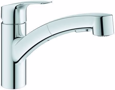 GROHE Einhand-Spültischbatterie Eurosmart 30305 flacher Auslauf mit ausziehbarer Dual-Spülbrause chrom aus der Kategorie Küchenarmaturen mit der Teilenummer 6000695754