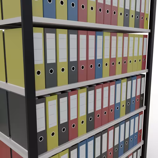 Abbildung Nr 12 des Artikels Grundregal, Büro-Fachbodenregal Stecksystem MULTIplus150, 2300 x 1300 x 600 mm (HxBxT), 7 Fachböden, Längenriegel, ohne Mittelanschlag, schwarz/lichtgrau aus der Produktgruppe Büroregale von der Marke Schulte Lagertechnik