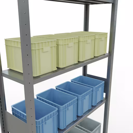 Abbildung Nr 13 des Artikels Grundregal, Fachbodenregal Stecksystem MULTIplus85, 3000 x 1000 x 300 mm (HxBxT), 7 Fachböden, Längenriegel, verzinkt aus der Produktgruppe Stecksystem von der Marke Schulte Lagertechnik