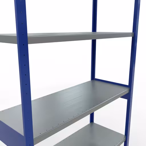 Abbildung Nr 12 des Artikels Grundregal, Fachbodenregal Stecksystem MULTIplus250, 3000 x 1300 x 500 mm (HxBxT), 7 Fachböden, Längenriegel, RAL 5010 enzianblau/verzinkt aus der Produktgruppe Stecksystem von der Marke Schulte Lagertechnik
