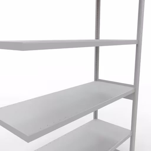Abbildung Nr 15 des Artikels Anbauregal, Fachbodenregal Stecksystem MULTIplus250, 2500 x 1300 x 500 mm (HxBxT), 6 Fachböden, Längenriegel, RAL 7035 lichtgrau aus der Produktgruppe Stecksystem von der Marke Schulte Lagertechnik