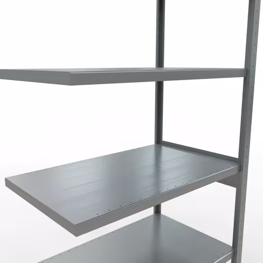 Anbauregal, Fachbodenregal Stecksystem MULTIplus330, 2500 x 1000 x 600 mm (HxBxT), 6 Fachböden, Längenriegel, verzinkt von Schulte Lagertechnik aus der Kategorie Stecksystem