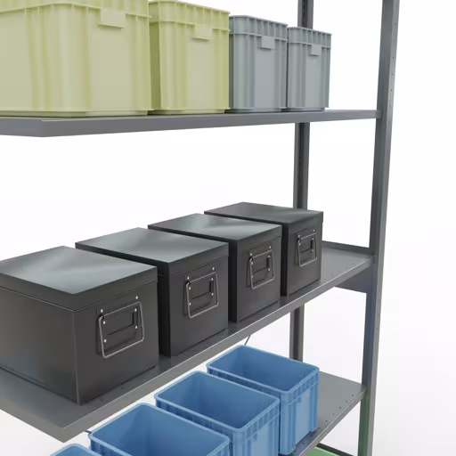 Andere Ansicht des Artikels Stecksystem Anbauregal 2500x1300x300 mm, Typ 150 kg, verzinkt Andere Ansicht des Artikels Stecksystem Anbauregal 2500x1300x300 mm, Typ 150 kg, verzinkt aus der Kategorie Stecksystem