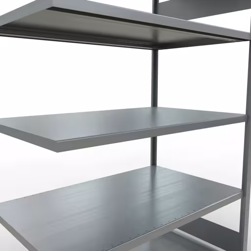 Anbauregal, Fachbodenregal Stecksystem MULTIplus250, 2000 x 1300 x 800 mm (HxBxT), 5 Fachböden, Längenriegel, verzinkt von Schulte Lagertechnik aus der Kategorie Stecksystem