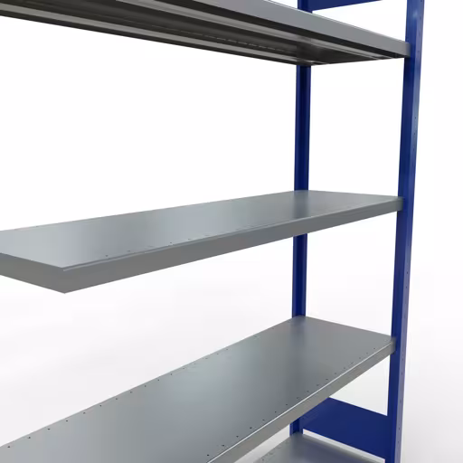 Produktbild Nr 12 des Artikels Anbauregal, Fachbodenregal Stecksystem MULTIplus250, 2000 x 1300 x 400 mm (HxBxT), 5 Fachböden, Längenriegel, RAL 5010 enzianblau/verzinkt Abbildung Nr 12 des Artikels Anbauregal, Fachbodenregal Stecksystem MULTIplus250, 2000 x 1300 x 400 mm (HxBxT), 5 Fachböden, Längenriegel, RAL 5010 enzianblau/verzinkt aus der Produktgruppe Stecksystem von der Marke Schulte Lagertechnik