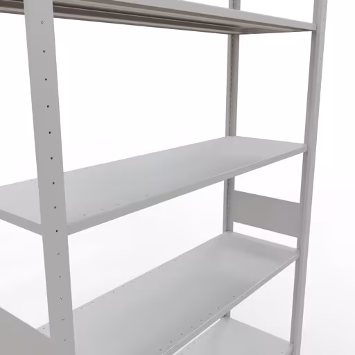 Grundregal, Fachbodenregal Stecksystem MULTIplus150, 3000 x 1300 x 400 mm (HxBxT), 7 Fachböden, Längenriegel, RAL 7035 lichtgrau von Schulte Lagertechnik aus der Kategorie Stecksystem