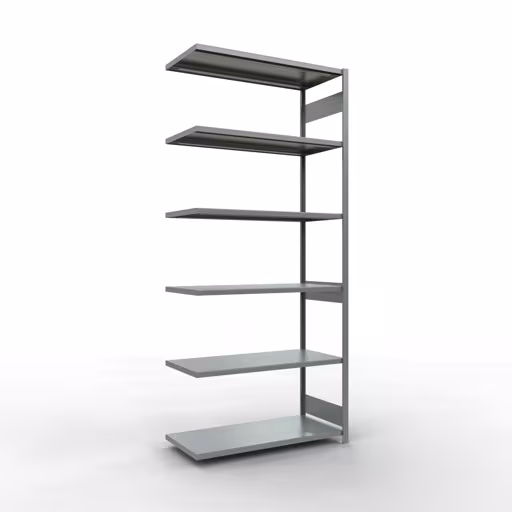 Anbauregal, Fachbodenregal Stecksystem MULTIplus250, 3000 x 1300 x 600 mm (HxBxT), 7 Fachböden, Längenriegel, verzinkt aus der Kategorie Anbauregal mit der Artikelnummer 12967-130-LR