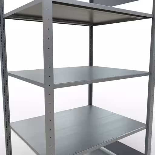 Zusatzbild des Artikels Grundregal, Fachbodenregal Stecksystem MULTIplus150, 2000 x 1000 x 800 mm (HxBxT), 5 Fachböden, Längenriegel, verzinkt aus Grundregal