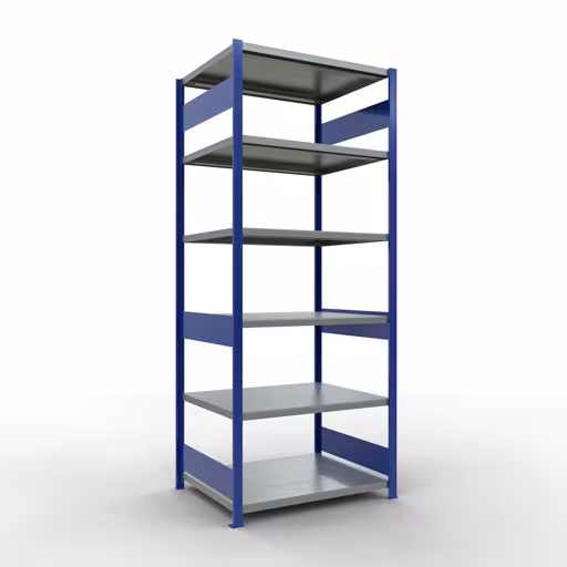 Grundregal, Fachbodenregal Stecksystem MULTIplus330, 2500 x 1000 x 800 mm (HxBxT), 6 Fachböden, Längenriegel, RAL 5010 enzianblau/verzinkt von der Marke Schulte Lagertechnik Grundregal, Fachbodenregal Stecksystem MULTIplus330, 2500 x 1000 x 800 mm (HxBxT), 6 Fachböden, Längenriegel, RAL 5010 enzianblau/verzinkt aus der Kategorie Grundregal mit der Artikelnummer 13981-LR-B