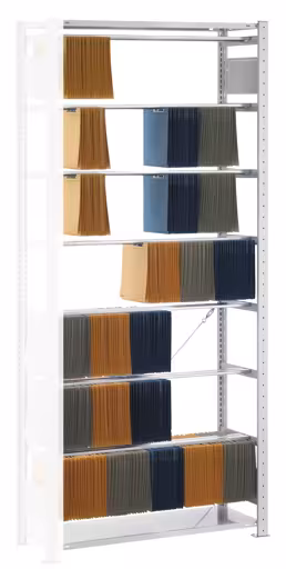 Anbauregal, Steck-Pendelhefterregal "Zippel", 2300 x 1000 x 350 mm (HxBxT), RAL 7035 lichtgrau, 7 Pendelstangen von der Marke Schulte Lagertechnik Anbauregal, Steck-Pendelhefterregal "Zippel", 2300 x 1000 x 350 mm (HxBxT), RAL 7035 lichtgrau, 7 Pendelstangen aus der Kategorie Pendelhefterregale mit der Artikelnummer 30615-N-Z