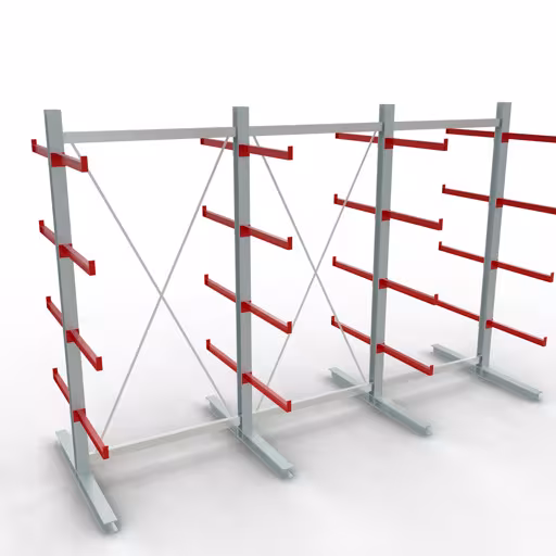 K 6000 Komplettregal, doppelseitig, 3000 x 4500 x 2x 750 mm, RAL 7001 / RAL 3000, 5 Lagerebenen von der Marke Schulte Lagertechnik K 6000 Komplettregal, doppelseitig, 3000 x 4500 x 2x 750 mm, RAL 7001 / RAL 3000, 5 Lagerebenen aus der Kategorie K6000 für schwere Güter mit der Artikelnummer 28721