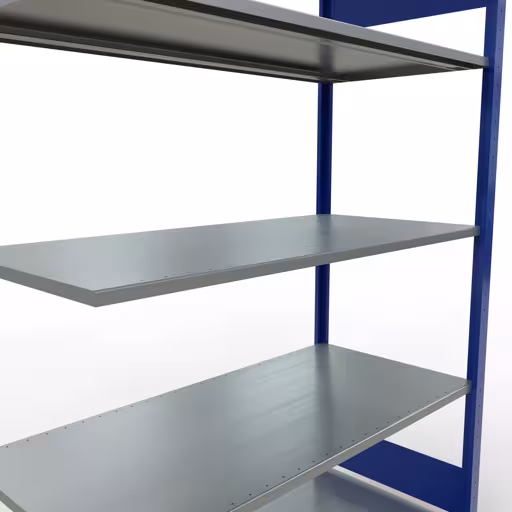 Produktbild Nr.15 des Artikels Anbauregal, Fachbodenregal Stecksystem MULTIplus150, 2000 x 1300 x 600 mm (HxBxT), 5 Fachböden, Längenriegel, RAL 5010 enzianblau/verzinkt aus der Produktreihe Stecksystem von der Marke Schulte Lagertechnik