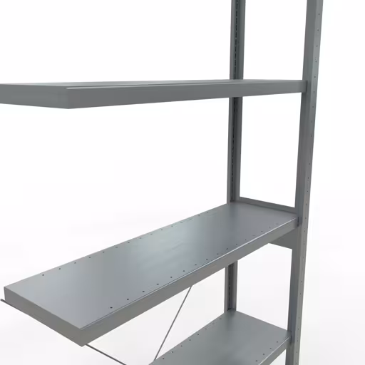 Abbildung Nr 12 des Artikels Anbauregal, Fachbodenregal Stecksystem MULTIplus330, 2500 x 1000 x 300 mm (HxBxT), 6 Fachböden, Kreuzstrebe, verzinkt aus der Produktgruppe Stecksystem von der Marke Schulte Lagertechnik