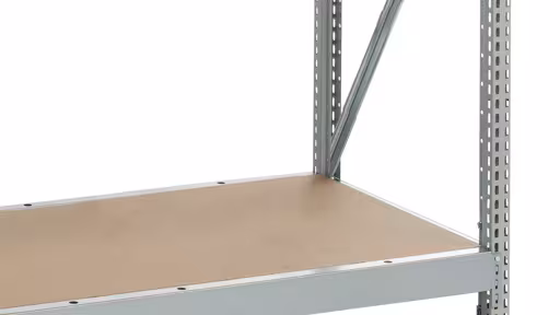 Grundregal, Weitspannregal WS 3000 mit Spanplatten, 2500 x 2000 x 500 mm, verzinkt, 4 Ebenen, Fachlast 500 kg, Feldlast 2.000 kg von Schulte Lagertechnik mit der Artikelnr. 22052