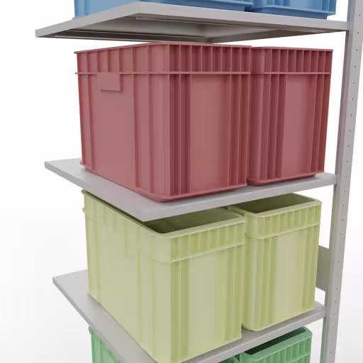 Produktbild Nr.14 des Artikels Anbauregal, Fachbodenregal Stecksystem MULTIplus150, 3000 x 750 x 800 mm (HxBxT), 7 Fachböden, Längenriegel, RAL 7035 lichtgrau aus der Produktreihe Stecksystem von der Marke Schulte Lagertechnik