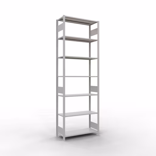 Grundregal, Fachbodenregal Stecksystem MULTIplus150, 3000 x 1000 x 400 mm (HxBxT), 7 Fachböden, Längenriegel, RAL 7035 lichtgrau aus der Kategorie Grundregal mit der Artikelnummer 32642-LR