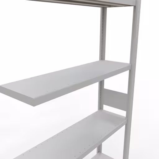 Abbildung Nr 12 des Artikels Anbauregal, Fachbodenregal Stecksystem MULTIplus330, 3000 x 1000 x 300 mm (HxBxT), 7 Fachböden, Längenriegel, RAL 7035 lichtgrau aus der Produktgruppe Stecksystem von der Marke Schulte Lagertechnik