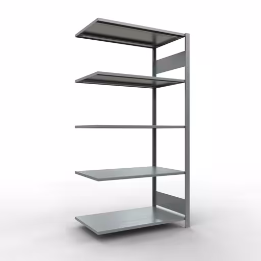 Anbauregal, Fachbodenregal Stecksystem MULTIplus85, 2000 x 1000 x 600 mm (HxBxT), 5 Fachböden, Längenriegel, verzinkt aus der Kategorie Anbauregal mit der Artikelnummer 13165-LR