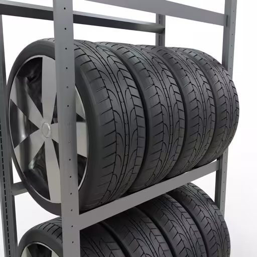 Abbildung Nr 12 des Artikels Grundregal, Räder-/Reifenregal, 2000 x 900 x 400 mm (HxBxT), verzinkt, 3 Lagerebenen á 150 kg Fachlast pro Ebene aus der Produktgruppe Fachbodenregale von der Marke Schulte Lagertechnik