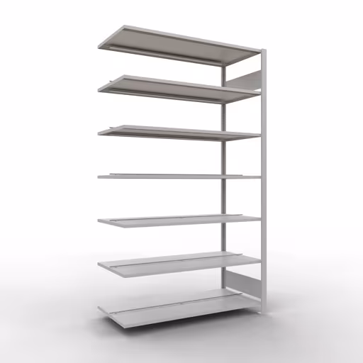 Anbauregal, Büro-Fachbodenregal Stecksystem MULTIplus150, 2300 x 1300 x 600 mm (HxBxT), 7 Fachböden, Längenriegel, mit Mittelanschlag, lichtgrau von der Marke Schulte Lagertechnik Anbauregal, Büro-Fachbodenregal Stecksystem MULTIplus150, 2300 x 1300 x 600 mm (HxBxT), 7 Fachböden, Längenriegel, mit Mittelanschlag, lichtgrau aus der Kategorie Stecksystem mit der Artikelnummer 36053