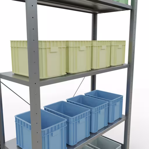 Abbildung Nr 15 des Artikels Grundregal, Fachbodenregal Stecksystem MULTIplus150, 2000 x 1000 x 400 mm (HxBxT), 5 Fachböden, Kreuzstrebe, verzinkt aus der Produktgruppe Stecksystem von der Marke Schulte Lagertechnik