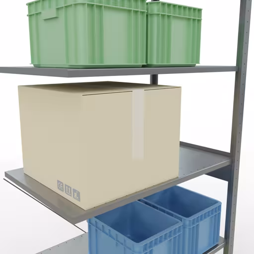 Abbildung Nr 11 des Artikels Anbauregal, Fachbodenregal Stecksystem MULTIplus85, 2500 x 1000 x 600 mm (HxBxT), 6 Fachböden, Kreuzstrebe, verzinkt aus der Produktgruppe Stecksystem von der Marke Schulte Lagertechnik