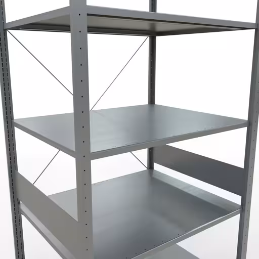 Abbildung Nr 7 des Artikels Grundregal, Fachbodenregal Stecksystem MULTIplus150, 3000 x 1000 x 800 mm (HxBxT), 7 Fachböden, Kreuzstrebe, verzinkt aus der Produktgruppe Stecksystem von der Marke Schulte Lagertechnik