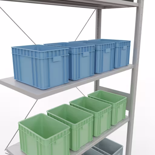 Produktbild Nr 13 des Artikels Anbauregal, Fachbodenregal Stecksystem MULTIplus85, 3000 x 1000 x 400 mm (HxBxT), 7 Fachböden, Kreuzstrebe, RAL 7035 lichtgrau Abbildung Nr 13 des Artikels Anbauregal, Fachbodenregal Stecksystem MULTIplus85, 3000 x 1000 x 400 mm (HxBxT), 7 Fachböden, Kreuzstrebe, RAL 7035 lichtgrau aus der Produktgruppe Stecksystem von der Marke Schulte Lagertechnik