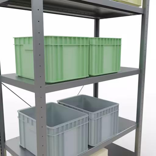 Grundregal, Fachbodenregal Stecksystem MULTIplus250, 2000 x 1000 x 500 mm (HxBxT), 5 Fachböden, Kreuzstrebe, verzinkt von Schulte Lagertechnik aus der Kategorie Stecksystem